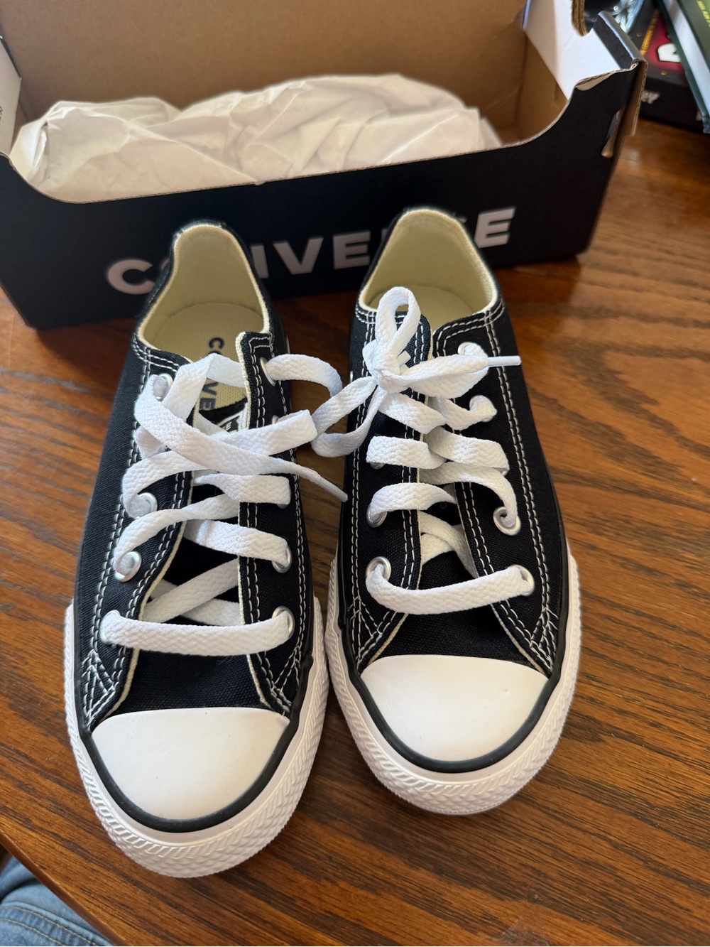 Converse Kids Black & White Low-Top Canvas Sneakers